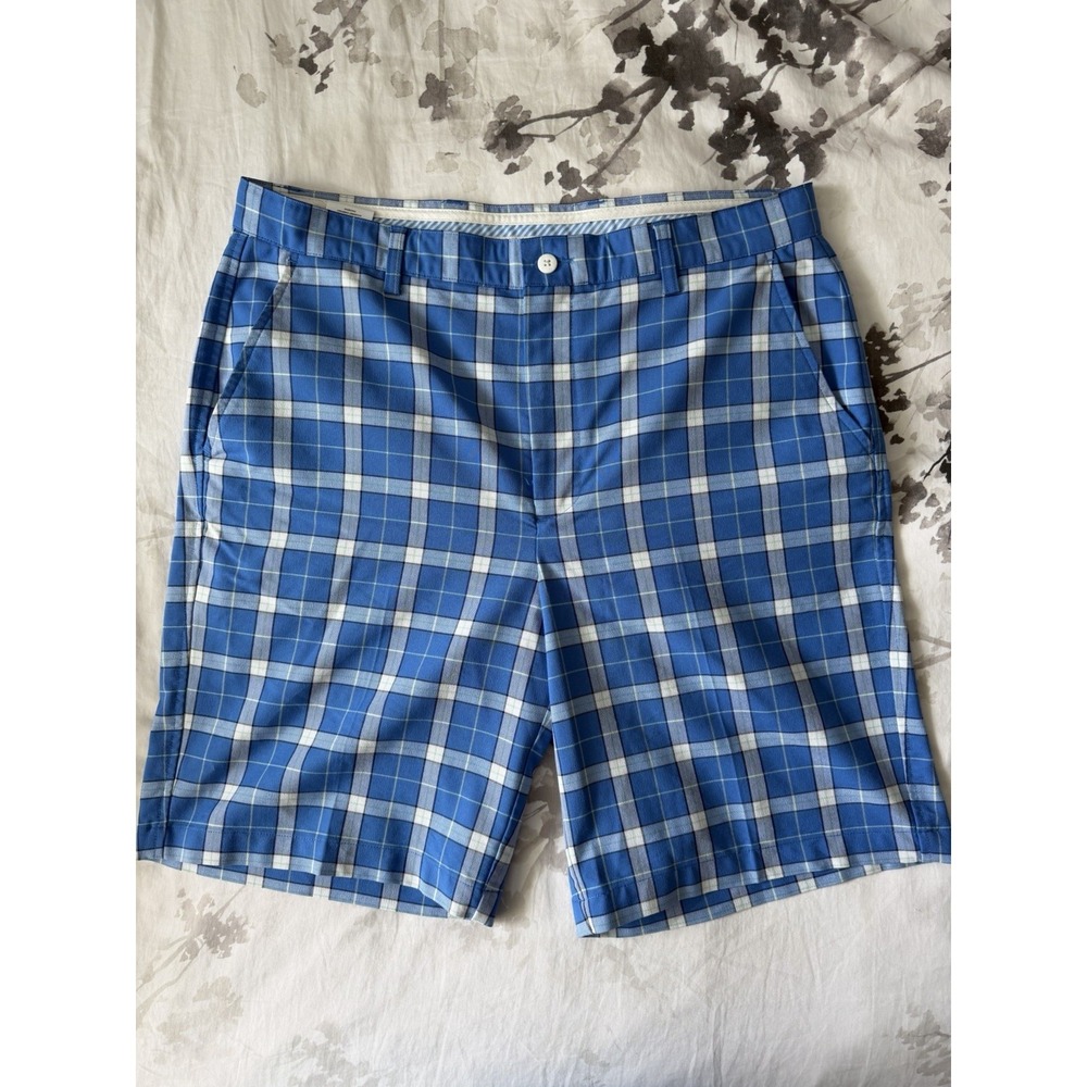 Footjoy FJ Performance Summer Golf Shorts Tech Stretch Plaid Check EUC 36 XL